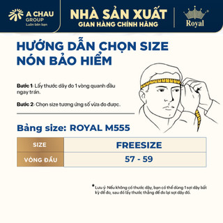 Mũ bảo hiểm xe máy 1/2 Royal M555 có kính dài, nón freesize cho nam và nữ đi xe máy chính hãng