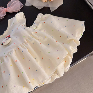 Bộ bé gái chấm bi mèo kitty thời trang bé gái mùa hè mặc đi chơi style Hàn D1340 Bí Ngô Nhỏ