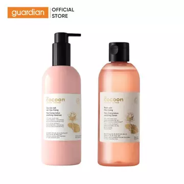 Combo Nước Hoa Hồng (Toner) Sen Hậu Giang Cocoon 310ml & Sữa Rửa Mặt Sen Hậu Giang Cocoon Lotus Soothing Cleanser 310ml