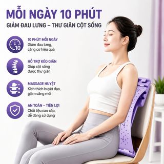 Khung hỗ trợ giãn nắn chỉnh cột sống lưng cải thiện đau lưng, thoái hóa, thoát vị 4 mức DC005 VIOTA FIT