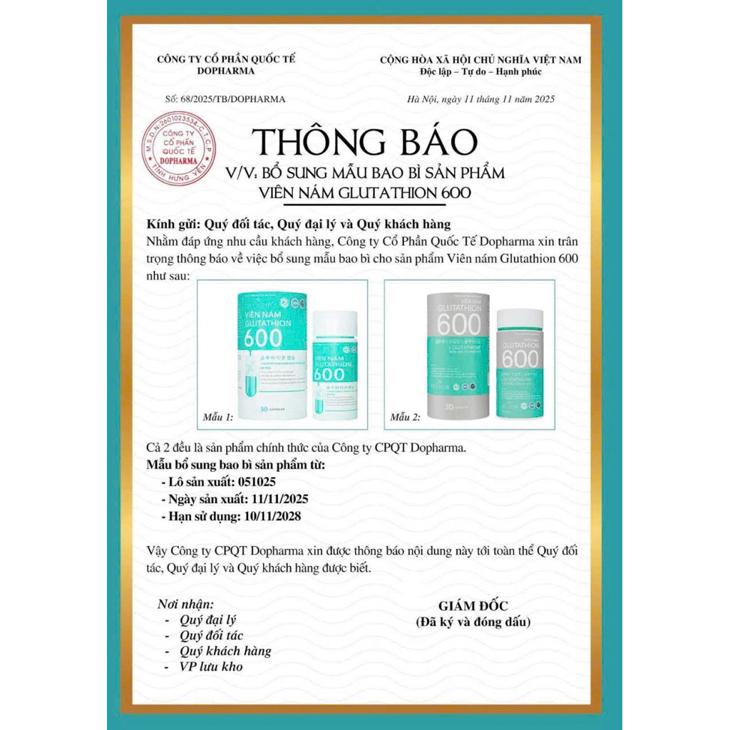 cng dng ca glutathione 600 Dr.Lacir 600, h tr hn ch lo ho da, gim nm, sm da! Ung Glutathione 600 Dr.Lacir c