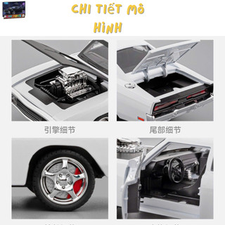 Mô Hình Xe Dom's Dodge Charger R/T 1970 Fast & Furious 1:24 - Xe Hợp Kim Diecast Mở 2 Cửa, Nắp Capo & Cốp Sau