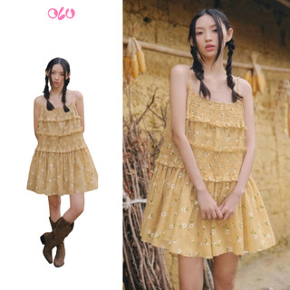Đầm OLV hoa nhí 2 dây tầng bèo  Fleur Chiffon Cami Tiered Dress phù hợp đi chơi đi biển mùa hè