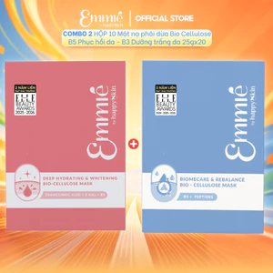 COMBO 2 Hộp 10 Mặt nạ sinh học phôi dừa Bio-Cellulose: Hộp B5 Phục hồi + Hộp B3 Dưỡng trắng 25gx20