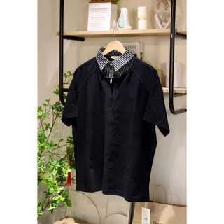 Áo Polo Nam Phối Khóa Kéo Cổ Sơ Mi Caro Form Regular Chất Cotton Pique Tay Ngắn Phong Cách Hàn Quốc MODMEN
