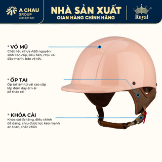 Mũ bảo hiểm xe máy 1/2 Royal M88 lưỡi trai thời trang 2 size M L cho nam nữ chính hãng, BH 12T