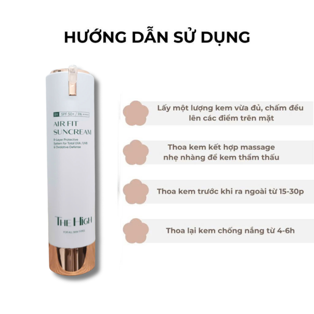 Kem Chống Nắng Nâng Tone The High Airfit Sun Cream Thay Lớp Makeup Tự Nhiên 50ml