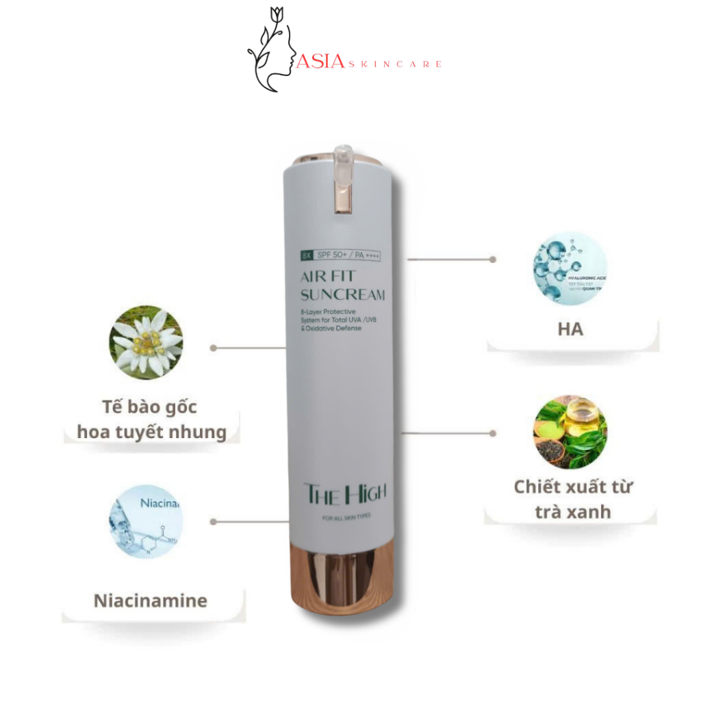 Kem Chống Nắng Nâng Tone The High Airfit Sun Cream Thay Lớp Makeup Tự Nhiên 50ml