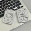 Hộp Đựng Kính Áp Tròng Cao Cấp Hình Hello Kitty Màu Bạc Có Nhíp, Que Hút, Lọ Ngâm Lens 2 Phiên Bản
