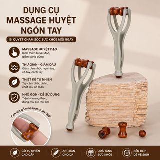 Dụng cụ massage ngón tay con lăn gỗ nguyên khối kích thích huyệt đạo giảm đau mỏi DC001 VIOTA FIT