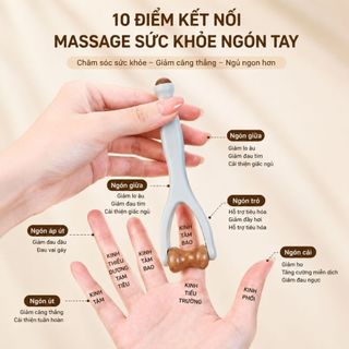 Dụng cụ massage ngón tay con lăn gỗ nguyên khối kích thích huyệt đạo giảm đau mỏi DC001 VIOTA FIT