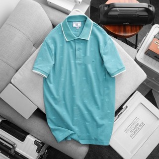 Áo polo nam in họa tiết cổ phối viền form suông chất vải pique cotton bigsize 95kg - 3bros