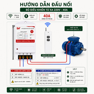 Bộ Điều Khiển Từ Xa LW40A 220V 1KM 3KM 5KM – Remote 315MHz Cho Máy Bơm, Motor 3HP
