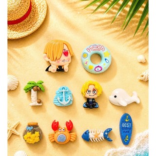 [ĐỘC QUYỀN] Set Charm One Piece Luffy Mùa Hè Biển Xanh – Pirate Beach Vacation Collection Trang Trí Dép Cute 10 Chi Tiết