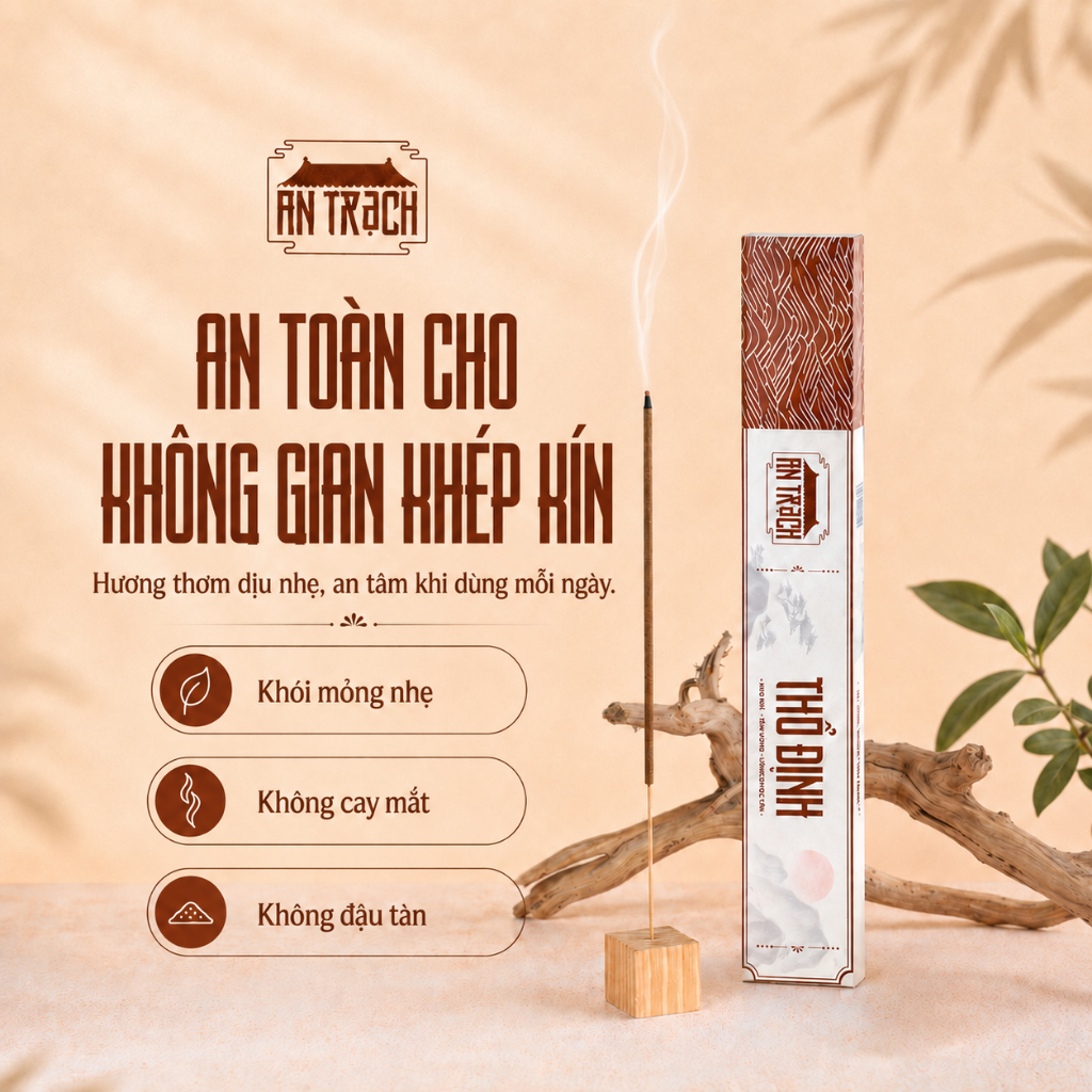 Nhang Sạch Hương Lâu Thổ Định AN TRẠCH - Nhang Rễ Bài Cổ Truyền Ổn Định Trạch Khí, Bình An Gia Đạo (Hành Thổ 30cm)