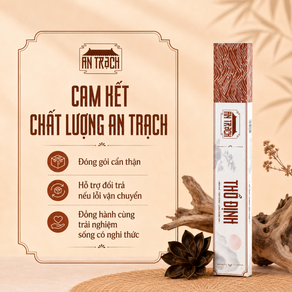 Nhang Sạch Hương Lâu Thổ Định AN TRẠCH - Nhang Rễ Bài Cổ Truyền Ổn Định Trạch Khí, Bình An Gia Đạo (Hành Thổ 30cm)