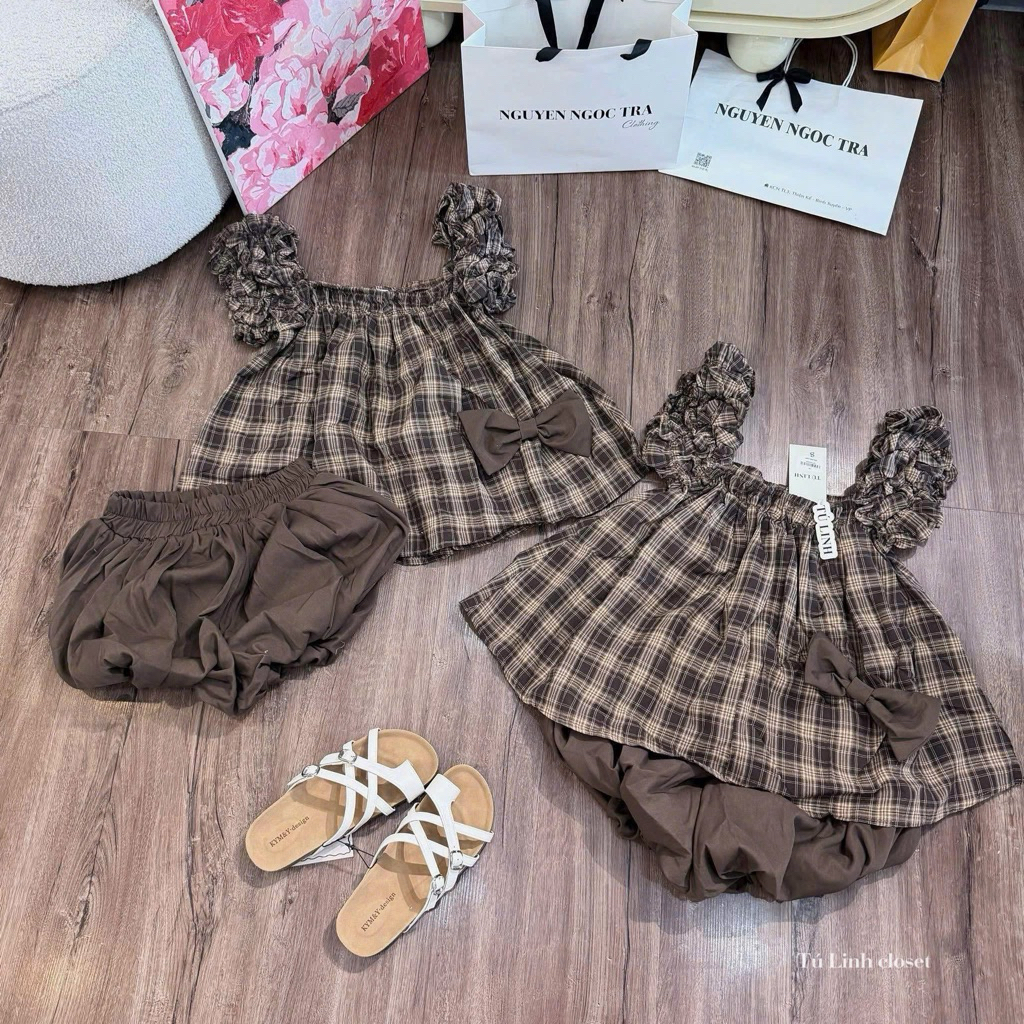 SET BỘ BÍ TAY BỒNG CHÂM BI CARO PHỐI NƠ EO