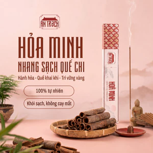 Nhang Sạch Quế Chi Hỏa Minh AN TRẠCH - Nhang Thảo Mộc Ấm Áp Kích Hoạt Ý Chí, Tăng Tập Trung (Hành Hỏa 30cm)