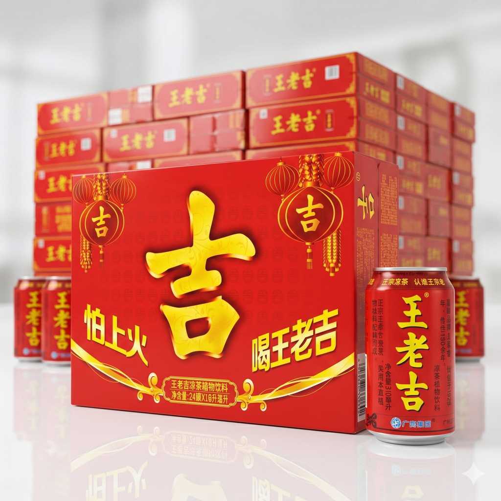 Trà Sâm Trà Thảo Mộc Wanglaoji Vương Lão Cát – Nước Uống Giải Nhiệt Thanh Mát (Thùng 24 Lon)