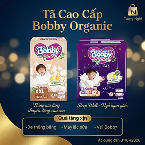 ] Tã quần Bobby Organic Sleep-Well - Chuyên Biệt Ban Đêm, Giúp Bé Ngủ Ngon Trọn Giấc