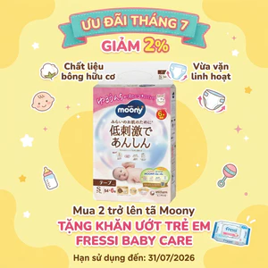 TÃ DÁN MOONY DỊU NHẸ SIÊU CAO CẤP NB60+6/S54+6/M46/L38 - BỀ MẶT BÔNG ORGANIC HỮU CƠ