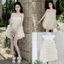 Đầm Dài Hai Dây -Váy Lưới Ren Tầng Thiết Kế Cao Cấp, Dáng Xòe Nữ Tính, Tôn Dáng Đi Biển Dự Tiệc