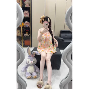 Bộ Tole Lanh Hai Dây Quần Đùi Mặc Nhà Nữ