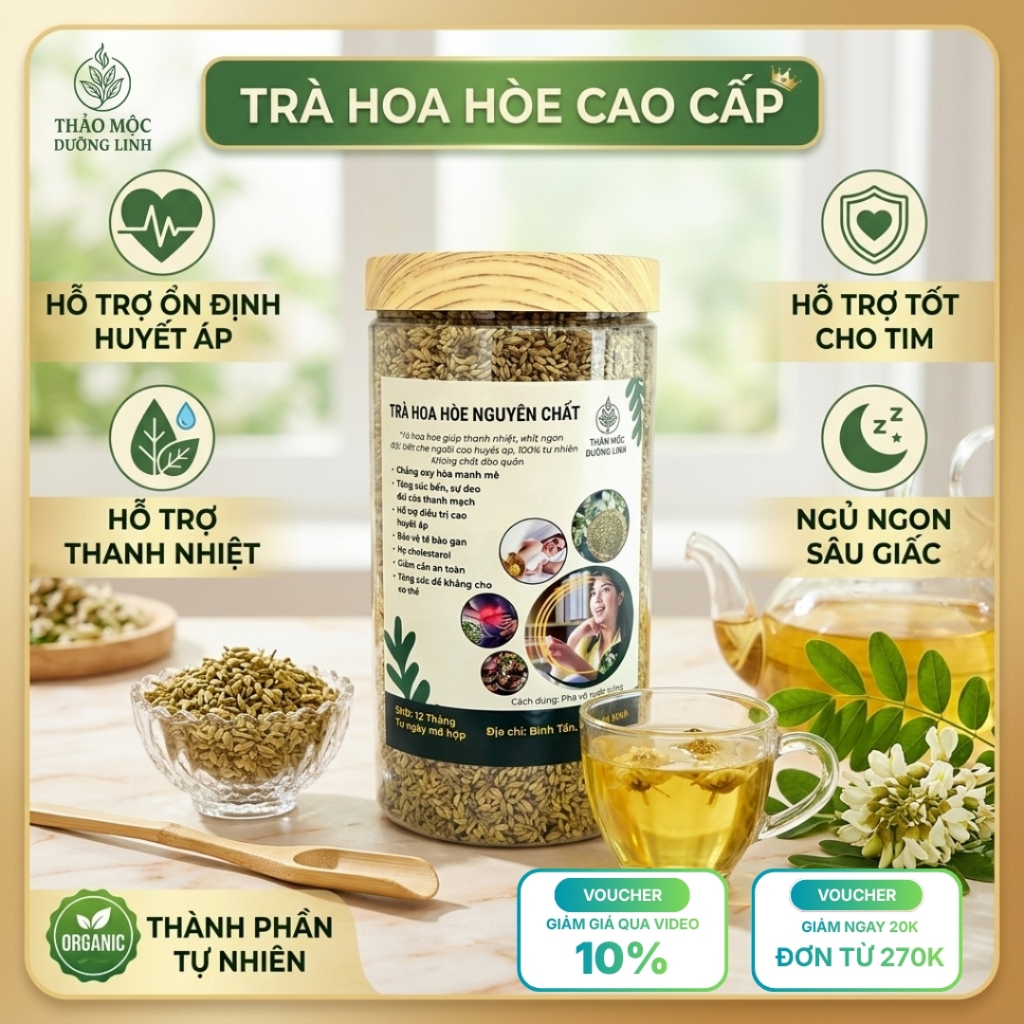 Trà Hoa Hòe Sao Khô [Đặc Biệt] Mùi Thơm, Hỗ Trợ Ổn Định Huyết Áp, Chống Sơ Vữa Động Mạch