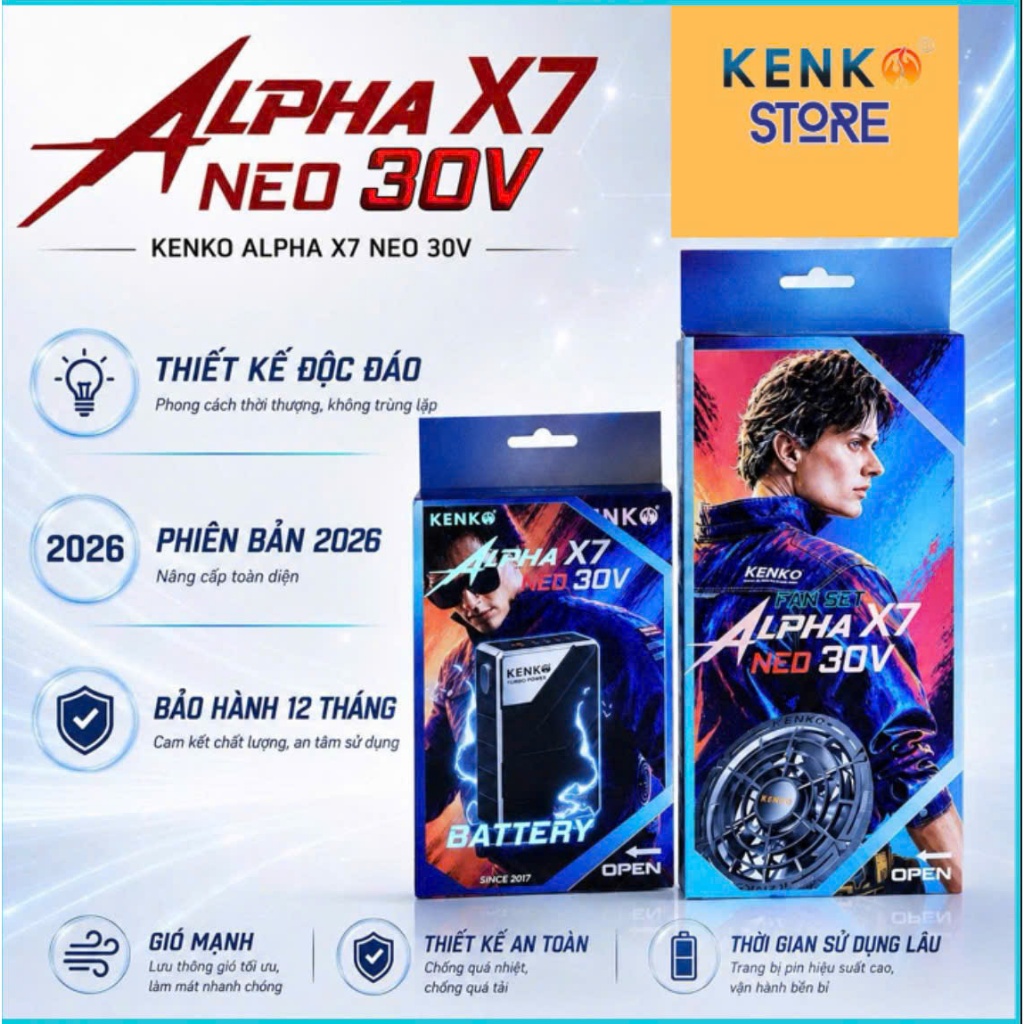 [KENKO STORE] BỘ PHỤ KIỆN KENKO 30V ALPHA X7 ĐẦY ĐỦ. Mẫu mới nhất 2026. Bảo hành 12 tháng! áo  quạt  gió  điều  hoà