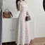 Váy Maxi Chấm Bi Buộc Dây Vai Màu Kem - Đầm Dài Xòe Nữ Tính,Tôn Dáng, Phù Hợp Đi Tiệc, Dạ Hội, Cafe