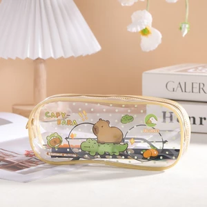 Hộp Đựng Bút Capybara Trong Suốt Hộp Bút Nhựa PP Sức Chứa Lớn Dành Cho Học Sinh Sinh Viên MUN STORE HBCAPYTRONG198
