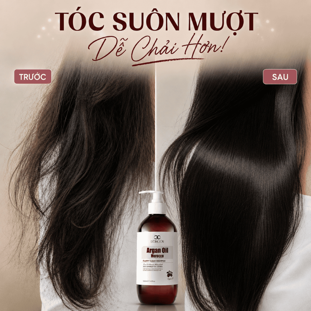 Dầu Gội Cho Da Đầu Nhiều Dầu Và Gàu, Giảm Cảm Giác Ngứa, Làm Sạch Bã Nhờn, Argan LYDIMOON 500ml