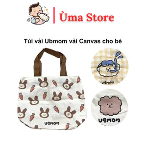 Túi vải U B vải Canvas cho bé họa tiết dễ thương (20x30cm)