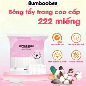 Bông tẩy trang Bumboobee Cotton Pads 222 miếng chính hãng 100% bông tự nhiên mềm mịn không xơ bông
