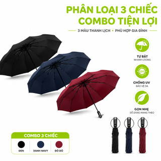 Ô Dù Che Mưa 2 Lớp 12 Nan Tự Bật Chống Nước GD324 - Ô Che Mưa Tự Bật Chống Tia UV Gấp Gọn Tiện Lợi