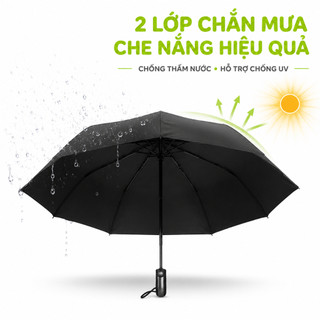 Ô Dù Che Mưa 2 Lớp 12 Nan Tự Bật Chống Nước GD324 - Ô Che Mưa Tự Bật Chống Tia UV Gấp Gọn Tiện Lợi