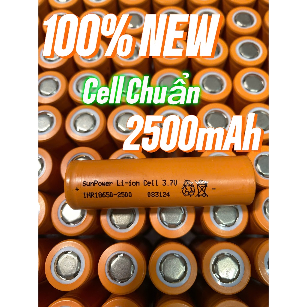 (COMBO50) Cell Pin 18650 Mới 100%(1200mAh-3200mAh) Đầu Phẳng (3,7V- 4,2V ) Loại A Pin Sunpower HL