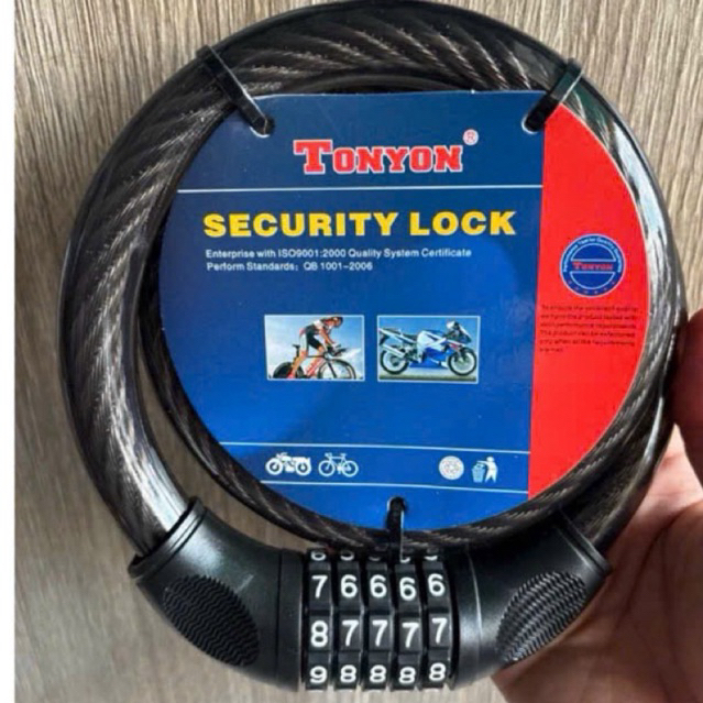 Khóa dây 5 số Tonyon cao cấp cho xe đạp