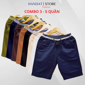 combo 3-5 quần short kaki nam lưng thun vải kaki mềm mịn QTS05