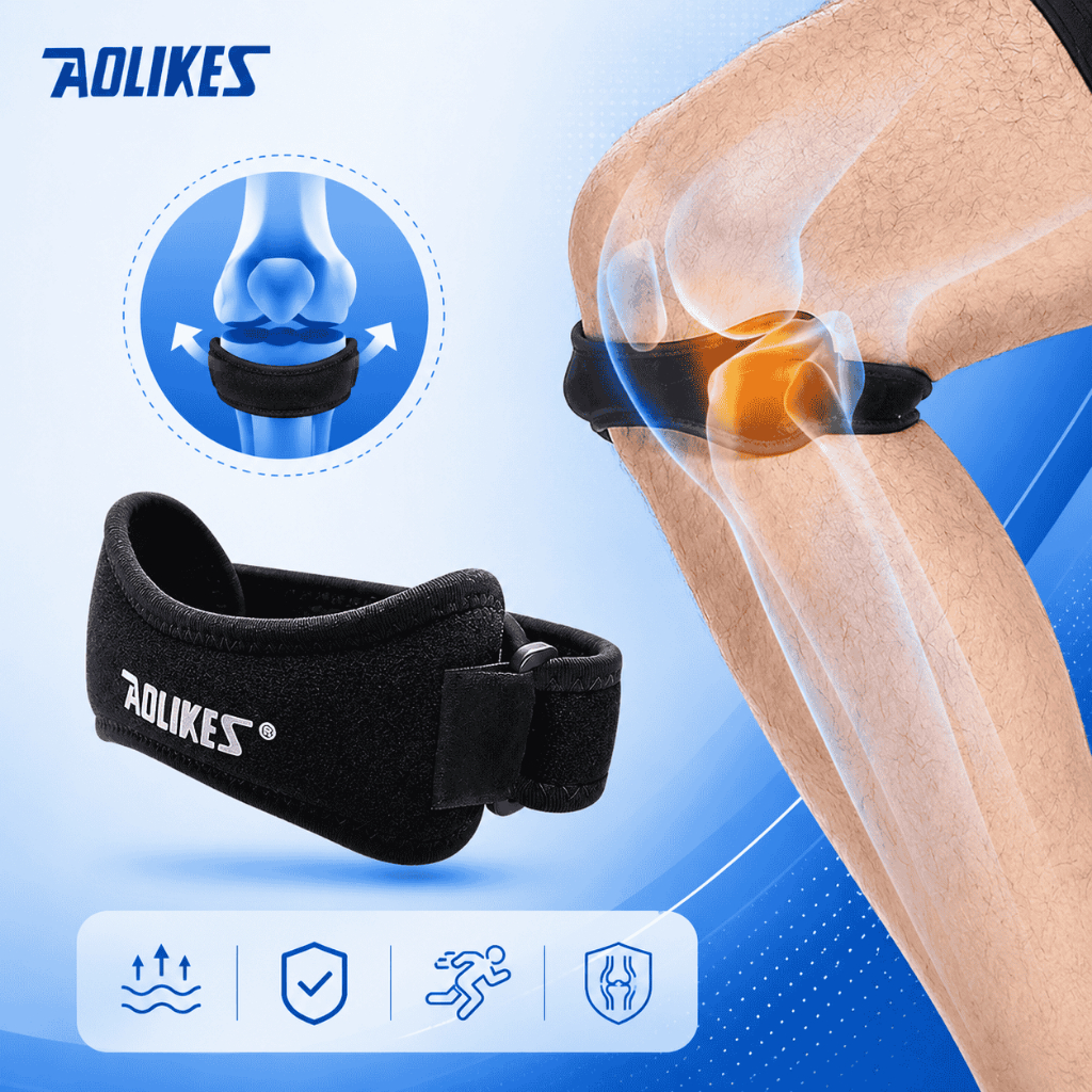 Băng Gối Thể Thao AOLIKES 7919 – Đệm EVA Giảm Đau Gối, Hỗ Trợ Tập Gym,Cầu Lông,Bóng Rổ, Pickeball