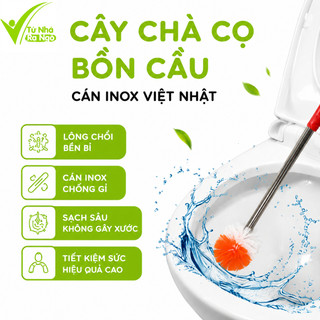 Cây Chà Cọ Sàn Bồn Cầu Tròn 2 Màu Việt Nhật GD320 - Chổi Cọ Nhà Vệ Sinh Cán Cong Việt Nhật GD321