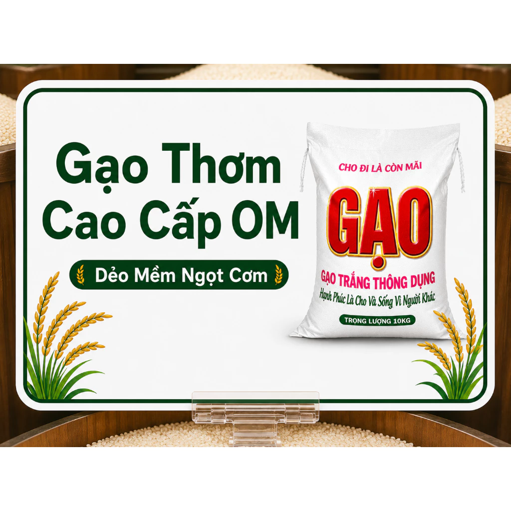 10Kg Gạo Thơm Cao Cấp OM Vụ Mới Dẻo Mềm Ngọt Cơm Trắng Bao May 10kg ( Mã OM1)