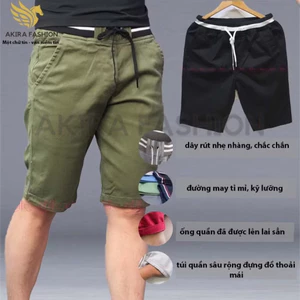 Quần short nam kaki lưng thun vải co giãn