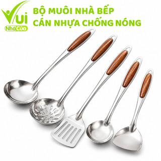 Muôi Múc Canh Cán Nhựa Chống Nóng Inox Không Gỉ GD317 - Muôi Thủng Ăn Lẩu Cán Nhựa Chịu Nhiệt GD318