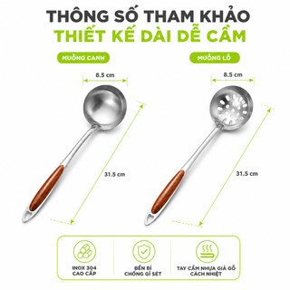 Muôi Múc Canh Cán Nhựa Chống Nóng Inox Không Gỉ GD317 - Muôi Thủng Ăn Lẩu Cán Nhựa Chịu Nhiệt GD318