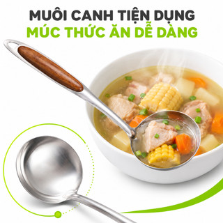 Muôi Múc Canh Cán Nhựa Chống Nóng Inox Không Gỉ GD317 - Muôi Thủng Ăn Lẩu Cán Nhựa Chịu Nhiệt GD318