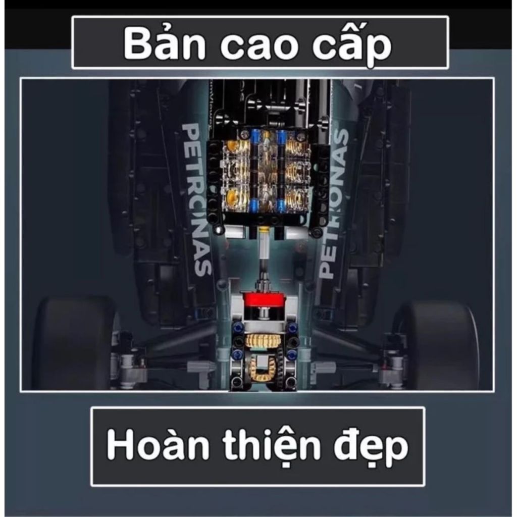 Mô Hình Lắp Ráp Siêu Xe Đua Merc-Benz F1 2024 Tỉ Lệ 1:8 Với (1642+ mảnh) Fullbox Cao Cấp MooBrick