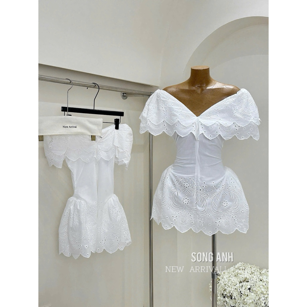 Váy ren cổ V dáng xoè nhà e mới về xinh dã mann luôn, đẹp xuất sắc ạ Sz Sm 📌