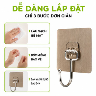 Móc Dính Dán Tường Chịu Lực Treo Chìa Khóa, Mũ Nón GD314 - Miếng Dán Tường Chịu Lực 15kg Vỉ Đơn