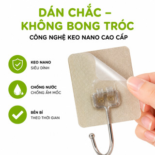 Móc Dính Dán Tường Chịu Lực Treo Chìa Khóa, Mũ Nón GD314 - Miếng Dán Tường Chịu Lực 15kg Vỉ Đơn